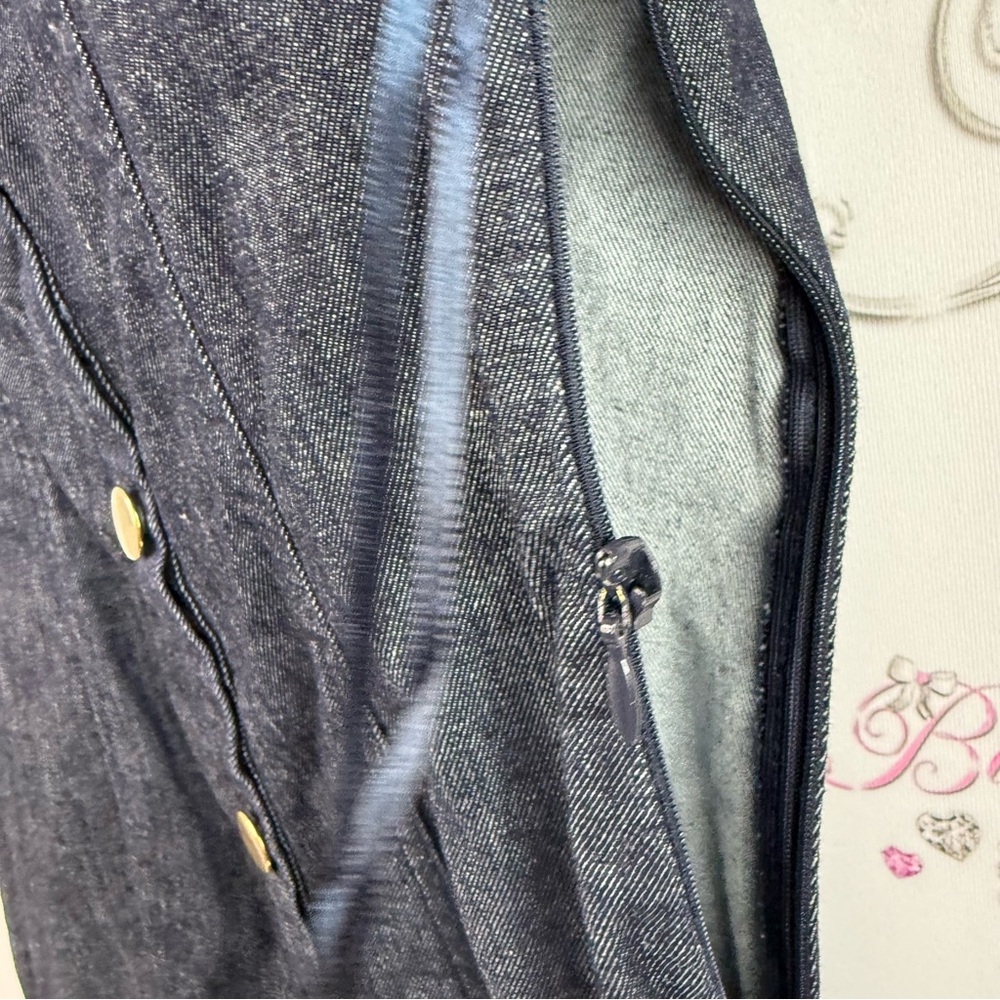 Zara dress Jean look gold buttons long style Stylish Black Button-Down Dress - Picture 6 of 15